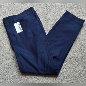 NWT Nine West Womens Navy Blue High Rise Slim Ankle Dress Pants, Size 16W Career